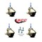 Service Caster 2 Inch Antique Brass Hooded Grip Neck Ball Casters with Brakes SCC, 4PK SCC-GN01S20-POS-WA-SLB-516-4 - alternate 3